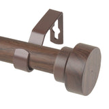 Rod Desyne 1" Bonnet Faux Wood Single Curtain Rod, 48-84 inch, Dark Walnut Rod Desyne