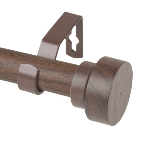 Rod Desyne 1" Bonnet Faux Wood Single Curtain Rod, 48-84 inch, Dark Walnut Rod Desyne