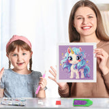Genius maker Diamond Art Kits with Frame, 5D Diamond Art Kits, Unicorn Diamond Gem Art for Girls Boys, Diamond Dots Kits, Painting Arts and Crafts for Home Wall Decor(7x7inch) Genius maker