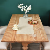 NEWISHER Farmhouse Rustic Table Runner Solid Beige Rectangular Table Runners Faux Linen Table Runner for Everyday Use Kitchen Dining Party Table 13x36 Inch NEWISHER