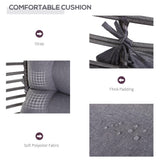 Outsunny Patio Wicker Egg Chair w/Soft Cushion, Teardrop Cuddle Seat, Outdoor/Indoor Patio Chair, PE Plastic Rattan Furniture with Adjustable Height Feet Pads, Gray Outsunny