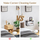 Walasis Black Nightstand Set of 2 - Floating Bedside Shelf Wood Wall Mounted Table Modern Hanging Night Stand Shelves Metal Walasis