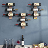 J JACKCUBE DESIGN Wall Mount Wine Rack Organizer for 9 Bottles, Elegant and Simple Rustic Wood Wine Storage Display Holder for Kitchen and Home Décor- MK699A J JACKCUBE DESIGN