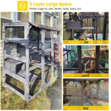 Aivituvin Cat House Outdoor Catio Kitty Enclosure with Super Large Enter Door,Wooden Cat Cage Condo Indoor Playpen with Platforms,Small House,70 Inch Aivituvin