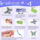 5Pcs Diamond art Kits for Kids/Adults, Crafts for Kids Ages 8-12, DIY Diamond Painting art Wind Chimes Crystal Window Suncatcher Craft, Birthday Gifts for 7 8 9 10 11 Year Old Girls, Home Garden Decor Mulyric