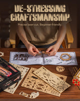 ROKR 3D Wooden Puzzles for Adults,Rotating-Barrel Machine,412 Piece 3D Puzzles,Gift for Adults and Teens ROKR