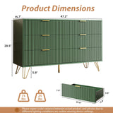MAISONARIA Green Dresser for Bedroom, Modern Dresser with Gold Metal Handles & Chests of Drawers, Wood Chest of Drawers for Bedroom MAISONARIA