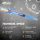 Estes 1403 Riptide Rocket Launch Set, Prebuilt Beginner Flying-Rocket-Model Set for Ages 10+, Includes Launch Pad System Estes