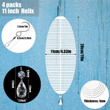 4Pack 11inch Sublimation Wind Spinner Blanks 3D Aluminum Metal Wind Sculpture Kinetic Spinners for Yard and Garden Indoor Art Ornaments Hanging Decoration (Helix) WindMage