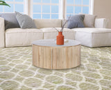 Meridian Furniture Oakhill Collection Modern | Contemporary Round White Oak Finish Coffee Table, 36" W x 36" D x 16" H, Brown Meridian Furniture