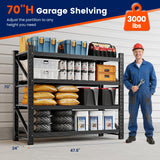 Yizosh Garage Shelving Unit, 3000LBS Storage Shelves, Metal Shelving Adjustable Storage Shelves Heavy Duty, Suitable for Garage, Supermarket, Warehouse, 48" W x 24" D x 70" H Yizosh