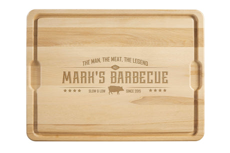 Personalization Universe Personalized Hardwood Cutting Board – “The Man, The Meat, The Legend” - Custom Engraved Cutting Board, BBQ & Grilling Gift, Personalization Universe