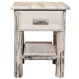 Montana Woodworks Log Nightstand with Drawer - Varnished Montana Woodworks