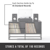 Crosley Furniture Enzo Medium Vinyl Record Storage TV Stand and Entertainment Center, Media Console, Black Crosley Furniture