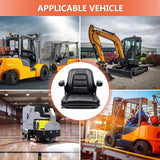 TICSEA Universal Fold Down Forklift Seat,Micro Switch,Armrest for Tractor,Excavator Skid Loader Backhoe Dozer Telehandler ZTR's TICSEA