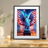 Bowetile Independence Day 5D Diamond Art Kits for Adults, 4th of July Statue of Liberty Diamond Painting Kit, DIY Full Drill Diamond Dots Paintings Picture Gem Art Craft for Home Decor 12x16 Inch Bowetile
