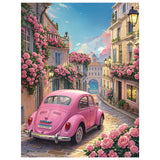 NPCSWXQ Paint by Numbers Kit for Adults Beginners, Sunset Pink Roses Pink Car Decoration Oil Acrylic Painting Crafts Number Artist Paint Kit for Home Wall Bedroom Study or Office Decor Gift 16x20Inch NPCSWXQ