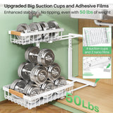 Under Sink Organizer, 2 Packs 2 Tier Under Sink Organizers and Storage, Slide out Pull out Cabinet Organizer Shelf, Metal Sliding Drawer for Kitchen Bathroom Pantry Closet Rack(White) Kitstorack