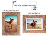 Califortree Rustic Brown 5x7 Picture Frame - Display Photos 4x6 with Mat or 5x7 Without Mat - HD Glass Inside, Wall and Tabletop - Set of 2 Califortree