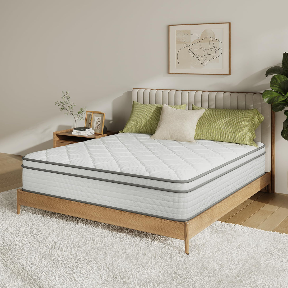 Novilla King Mattress, 10 inch Hybrid Mattress King Size for Back Pain Relief & Support, King Size Mattresses in a Box with Comfortable Foam & Individually Pocket Spring, Certipur-Us Certified Novilla