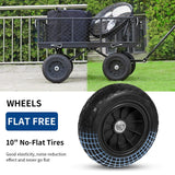 BILT HARD 400 lbs 10" Flat Free Tires Steel Garden Cart with 180° Rotating Handle and Removable Sides, 4 Cu.Ft Capacity Utility Heavy Duty Garden Carts and Wagons BILT HARD