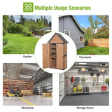 Outdoor Storage Shed with All Around Strong Metal Frame, Garden Shed with Floor, Wooden Tool House with Adjustable Shelfs, for Backyard Garden Patio Lawn (Wood, Extra Large) Joyqinchen