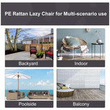 Outsunny Patio Wicker Egg Chair w/Soft Cushion, Teardrop Cuddle Seat, Outdoor/Indoor Patio Chair, PE Plastic Rattan Furniture with Adjustable Height Feet Pads, Gray Outsunny