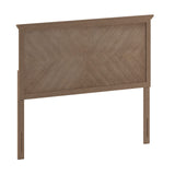 EMMA + OLIVER Frenti Full Size Wooden Headboard Only, Herringbone Patterned Adjustable Headboard in Light Brown EMMA + OLIVER