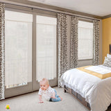 Comzone Blinds Cordless Blackout Bamboo Shades - Modern White Natural Woven Roman Blinds for Easy Installation and Room Darkening Comzone Blinds