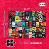 Re-marks Horror Books Collage Puzzle, 1,000-Piece Literary Jigsaw Puzzle for All Ages Re-Marks