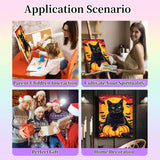 Gemozaic Halloween Paint by Numbers Kit for Adults Beginner- Black Cat Adult Paint by Number Kits on Canvas, Halloween Acrylic Oil Painting by Numbers Kits for Home Wall Decor 16X20 Inch Gemozaic