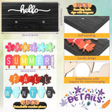 Roowest 5 Pcs Hello Fall Sign Interchangeable Seasonal Sign Spring Summer Winter Tiered Tray Decor 5.9 x 3 Inch Wooden 4 Seasons Farmhouse Table Centerpiece Decoration for Home Shelf Office(Basic) Roowest