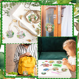 WILLBOND 30 Pcs Jungle Animals Diamond Art Keychain Ornaments DIY Double Sided Jungle Animals Diamond Painting Keychain Kits for Adults Key Ring Art Pendant Tree Decor WILLBOND