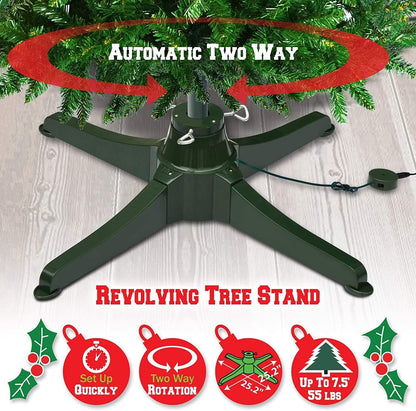 YardGrow Rotating Christmas Tree Stand for Up to 7.5ft Artificial Tree, Christmas Tree Stand, Revolving Tree Base ONLY