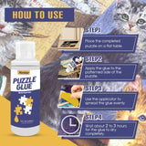 Nariolar Puzzle Glue Clear 2 * 8 Oz (2 * 240ml) with Applicator, Jigsaw Puzzle Glue for 6000/10000/12000 Pieces, Framing Puzzles, Quick Drying Nariolar