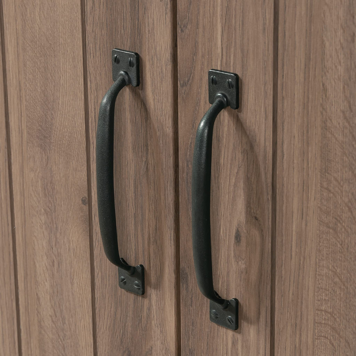 Sauder HomePlus 2-Door Farmhouse Storage Cabinet/Pantry cabinets, Salt Oak Finish Sauder