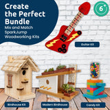 SparkJump Modern Birdhouse Woodworking Kit, Complete DIY Birdhouse for Kids & Adults, Build Your Own Birdhouse Kit for Creative Woodworking Crafts SparkJump