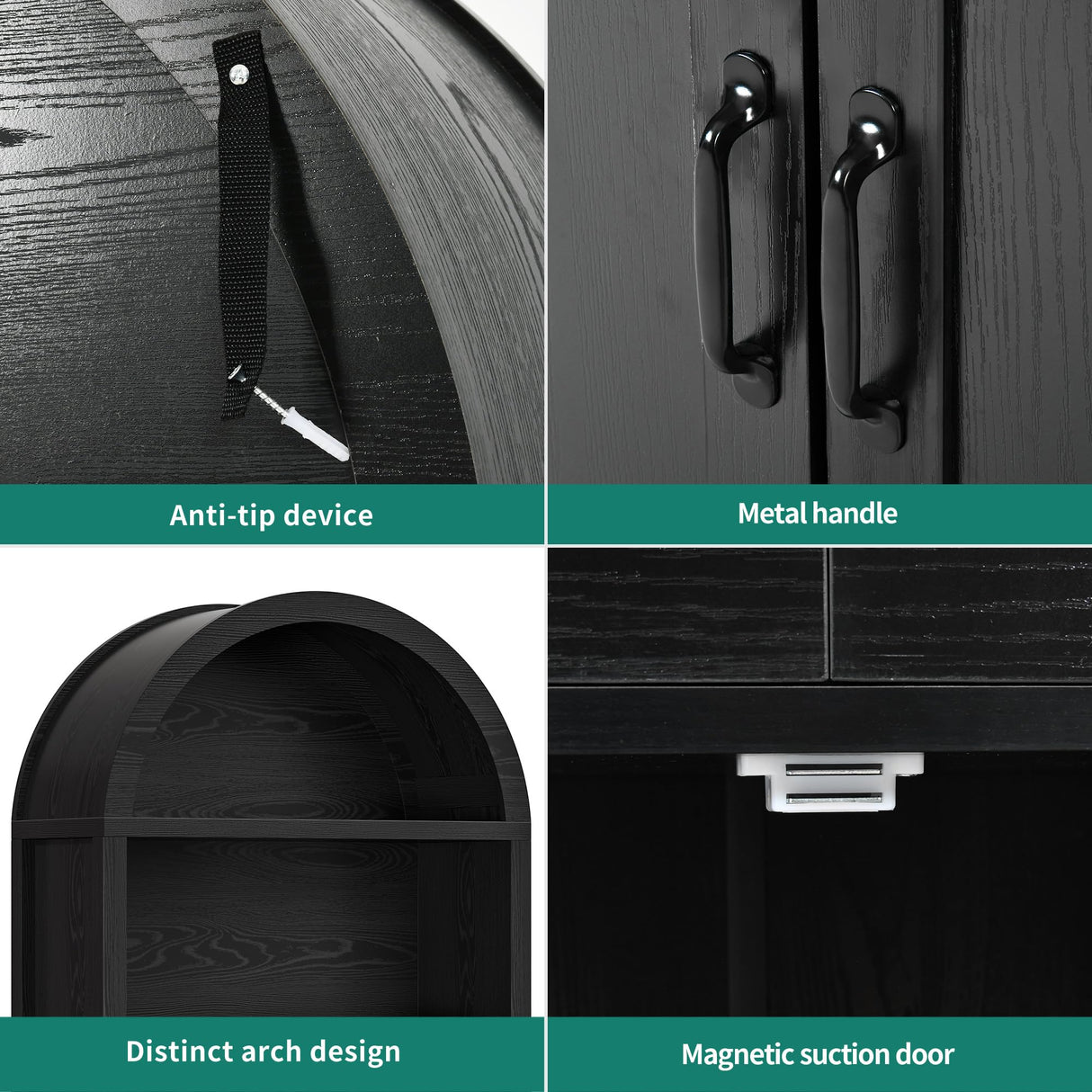 YITAHOME Arched Bookshelf, 71" Tall Bookcase with Drawers Arched Bookcase with Storage, Bookshelf Display Storage Rack with Adjustable Shelves for Living Room, Office, Black YITAHOME