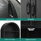 YITAHOME Arched Bookshelf, 71" Tall Bookcase with Drawers Arched Bookcase with Storage, Bookshelf Display Storage Rack with Adjustable Shelves for Living Room, Office, Black YITAHOME