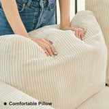 Belffin Modular Sectional Sleeper with Storage Ottoman Corduroy Sectional Couch with Chaise Convertible Modern Sectional Sofa Couch Beige Belffin