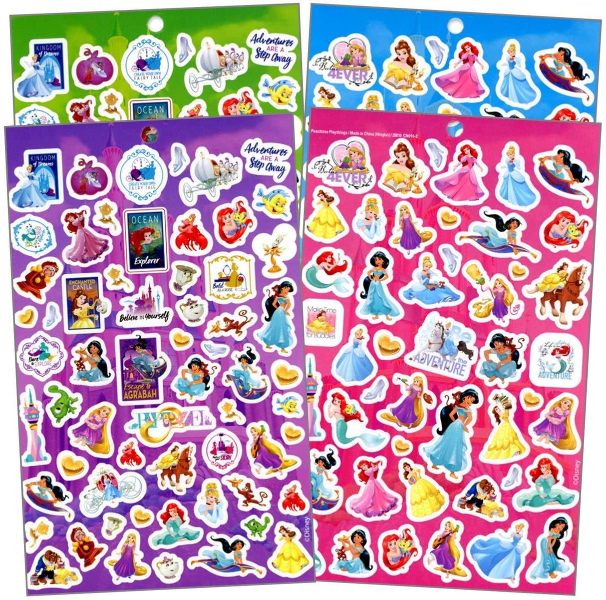 Disney Princess Series Sticker Book Over 200+ - Perfect for Gifts, Party Favor, Goodies, Reward, Scrapbooking, Stocking Stuffer, Children Craft, Classroom, School for Kids Girls, Boys, Toddlers Disney