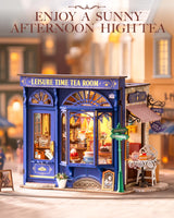 Rolife DIY Dollhouse Miniature House Kit 1:18 Edwardian Tea Room with Openable Facade, Diorama Building Model Kit Crafts for Adults Home Decor Creative Gift for Boys Girls Rolife