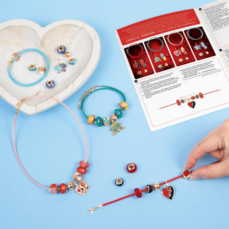 Make It Real: Descendants 4 Rise of Red - Queen of Charms - 34pc DIY Jewelry Kit, Make 4 Character Inspired Bracelets, Disney, Girls & Kids Ages 8+ Make It Real