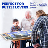 Rotatable 360-Degree Wheels Puzzle Board with Drawers and Cover 1500 Pieces Lightweight Portable Wooden Puzzle Table for Adults Kids 35'' x 26'' Woodever