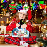 Garma 36Pcs Christmas Crafts Scratch Art for Kids, Rainbow Scratch Paper Christmas Ornaments Crafts Christmas Party Favors Toys Xmas Tree Ornaments Hanging Craft Art Kits Garma