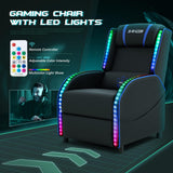 Homall LED Gaming Massage Recliner Chair Racing Style Single Living Room Sofa Comfortable Ergonomic Home Theater Seating (Blue) Homall