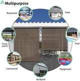 SunnyRoyal Patio Shades Roll Up Outdoor Exterior Roller Shades Roll Up Blinds for Patio Yard Deck Porch Balcony Backyard 7' W X 12' L Brown SunnyRoyal