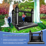 Black Inflatable Bounce House for Outdoor Backyard Wedding Decor with Blower PVC Inflatable Jumper Bouncy Castle House for Kids Bouncy Castle Jumping Bed for Party, 13ft x 11.5ft x 10ft awesmflate
