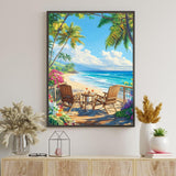 Ceiomez Paint by Numbers Kit for Adults Beach, Beach Paint by Numbers Kit for Adults, Adult Paint by Number Kits on Canvas for Home Decor Gift Art Work 16x20in Ceiomez