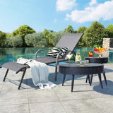 Modern Farmhouse Round End Table Set of 2,Iron Rattan Coffee Table with Hidden Storage Basket,29.1” Nesting Side Table for Living Room,Balcony,Patio,Swimming Pool (Black) FurSch